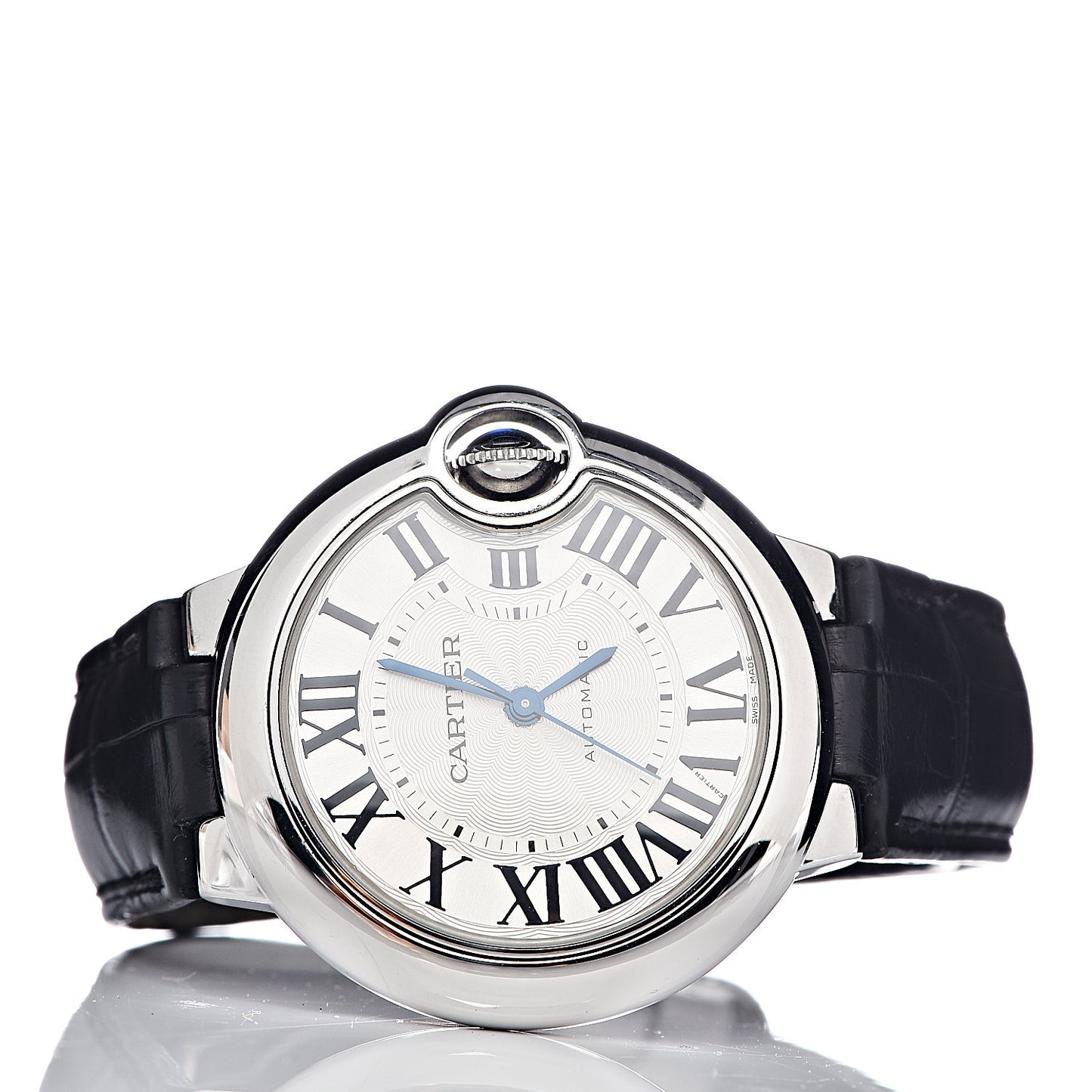 Stainless Steel Alligator 33mm Ballon Bleu De Cartier Automatic Watch