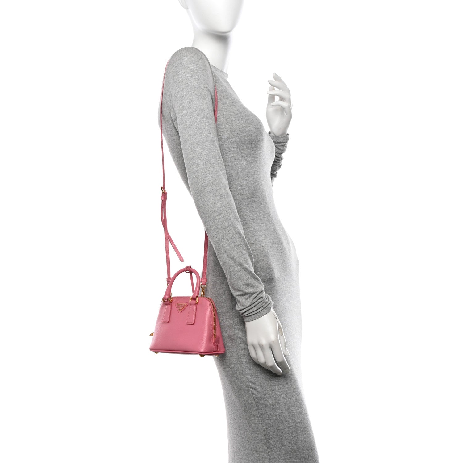 Prada Saffiano Lux Mini Promenade Tote Begonia 2 of 18