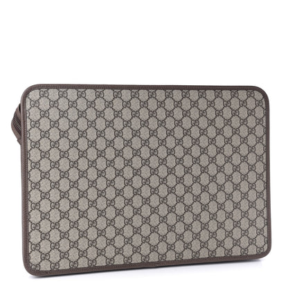 Gucci GG Supreme Monogram Textured Calfskin Web Ophidia Documents Holder Beige Ebony New Acero 3 of 9