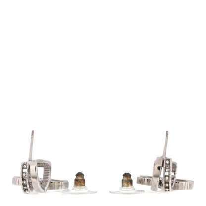 Chanel Crystal CC Drop Earrings Silver 3 of 5