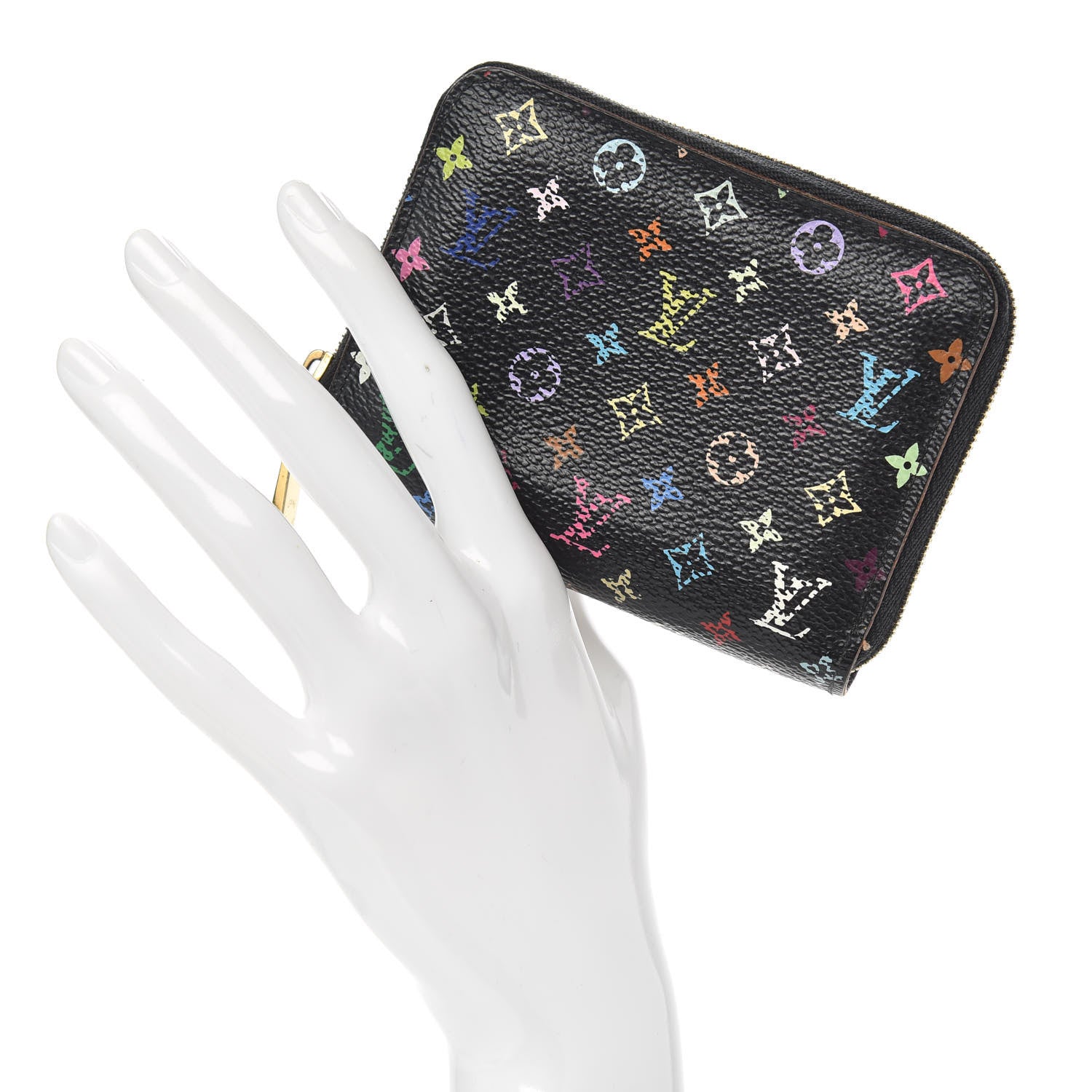 Louis Vuitton Monogram Multicolor Zippy Coin Purse Black Violet 2 of 9