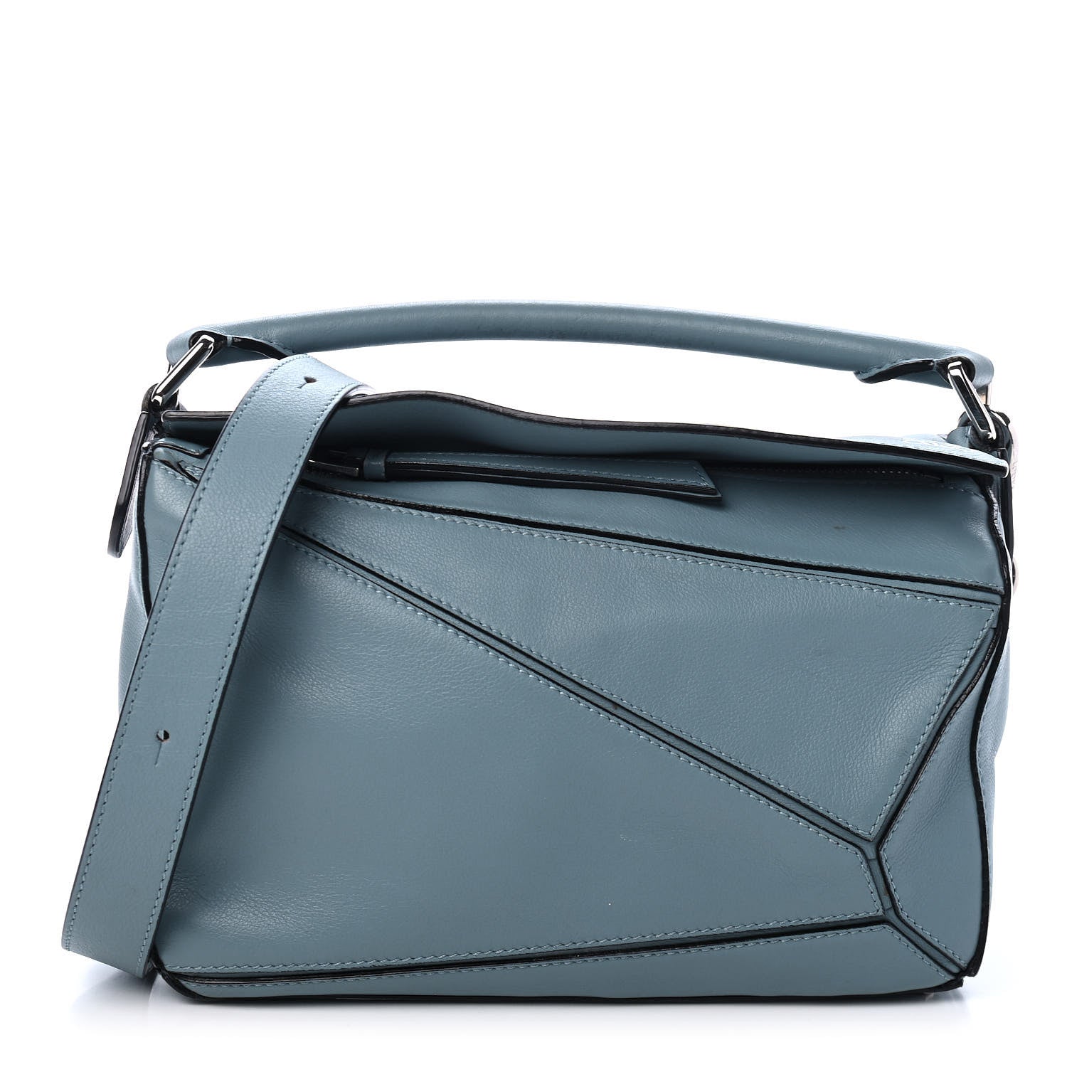 Loewe Calfskin Small Puzzle Bag Stone Blue 1 of 4