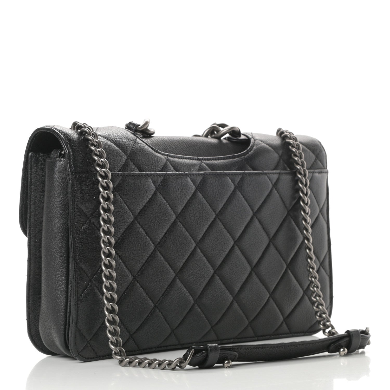 Chanel Goatskin Quilted Large Perfect Edge Flap Black 3 of 14