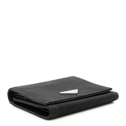 Prada Tessuto Nylon Saffiano Tri-Fold Compact Wallet Black 4 of 7
