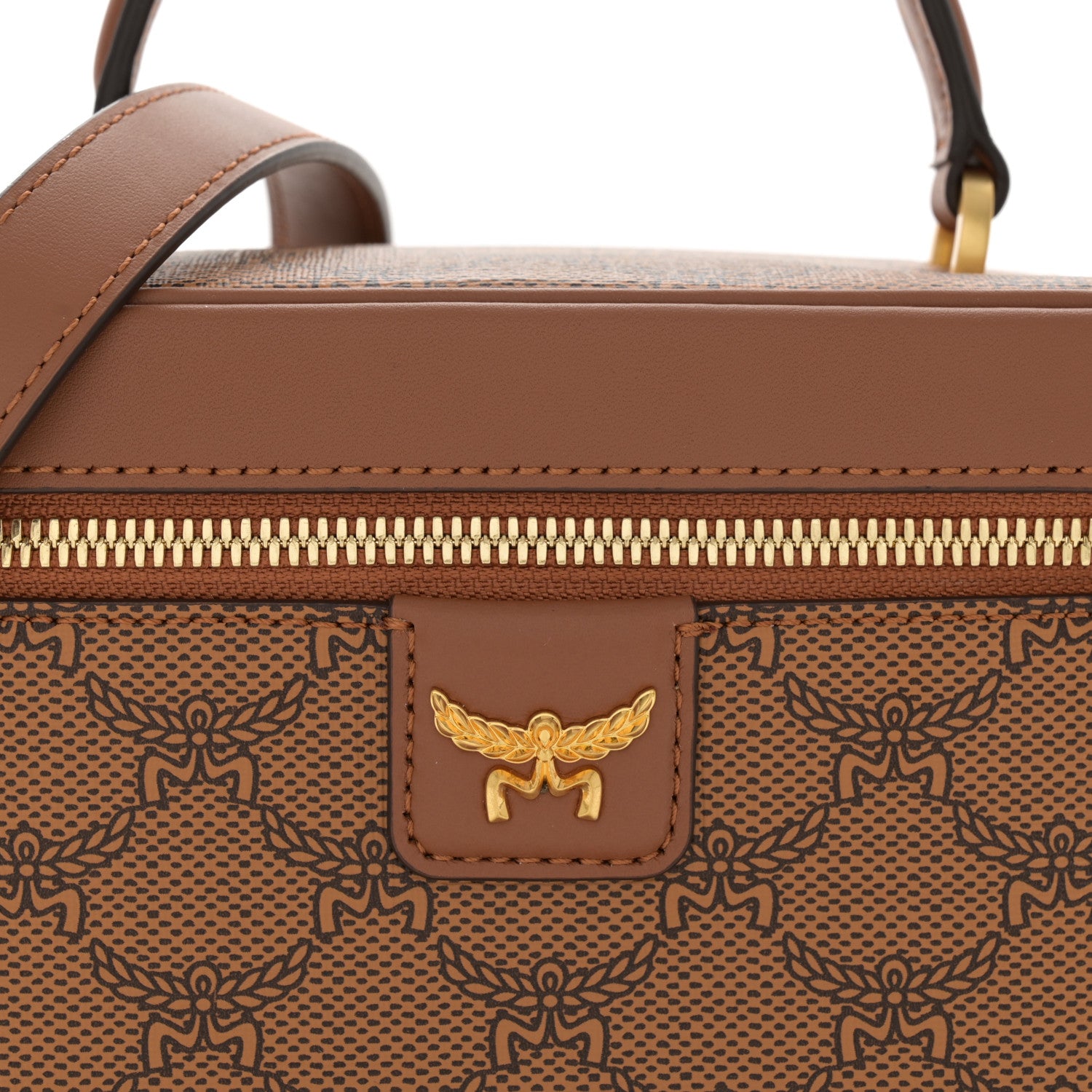 MCM Lauretos Nappa Monogram Small Himmel Vanity Case Cognac 8 of 10