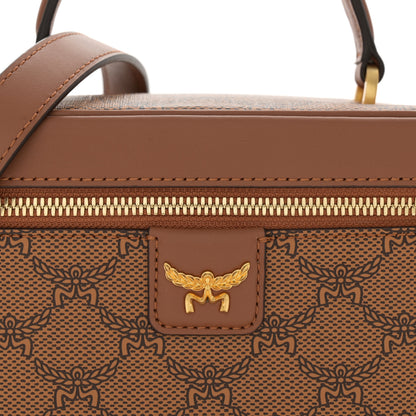 MCM Lauretos Nappa Monogram Small Himmel Vanity Case Cognac 8 of 10