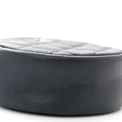 Chanel Caviar Quilted Round Clutch With Chain Navy 9 of 10