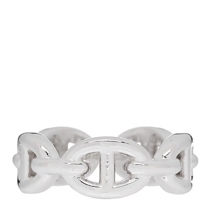 Hermes Sterling Silver PM Chaine d'Ancre Enchainee Band Ring 52 6 1 of 7