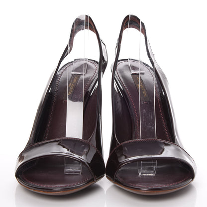 Louis Vuitton Patent Slingback Heels 38 Amarante 2 of 11