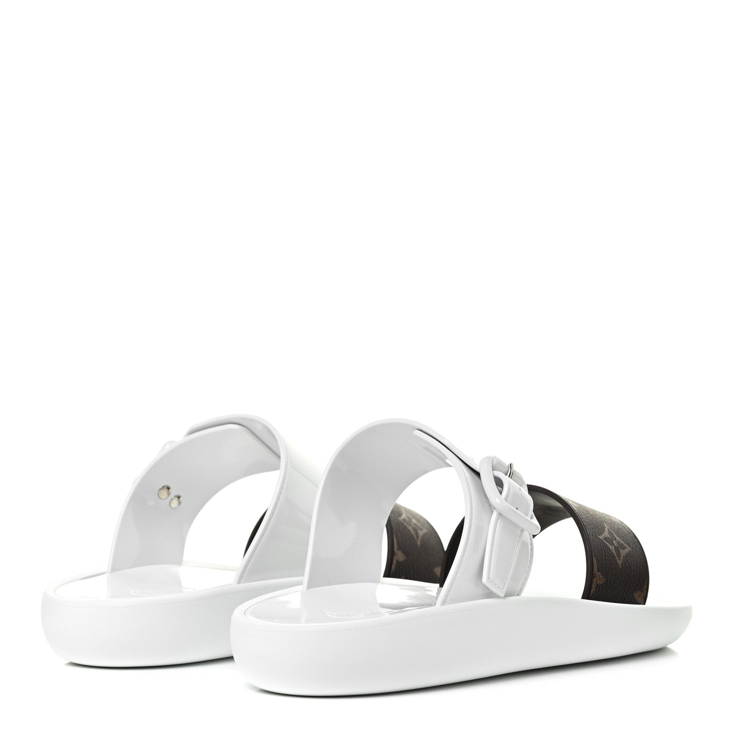 Louis Vuitton Monogram Sunbath Flat Mule Sandals 39 White 4 of 13