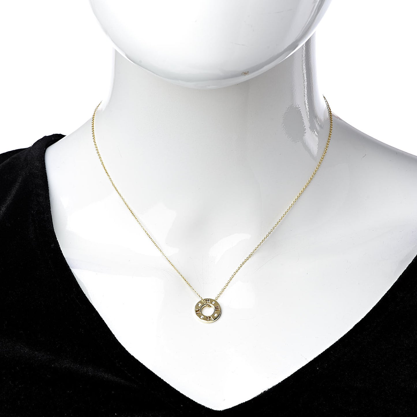 18K Yellow Gold Diamond Atlas Pierced Pendant Necklace