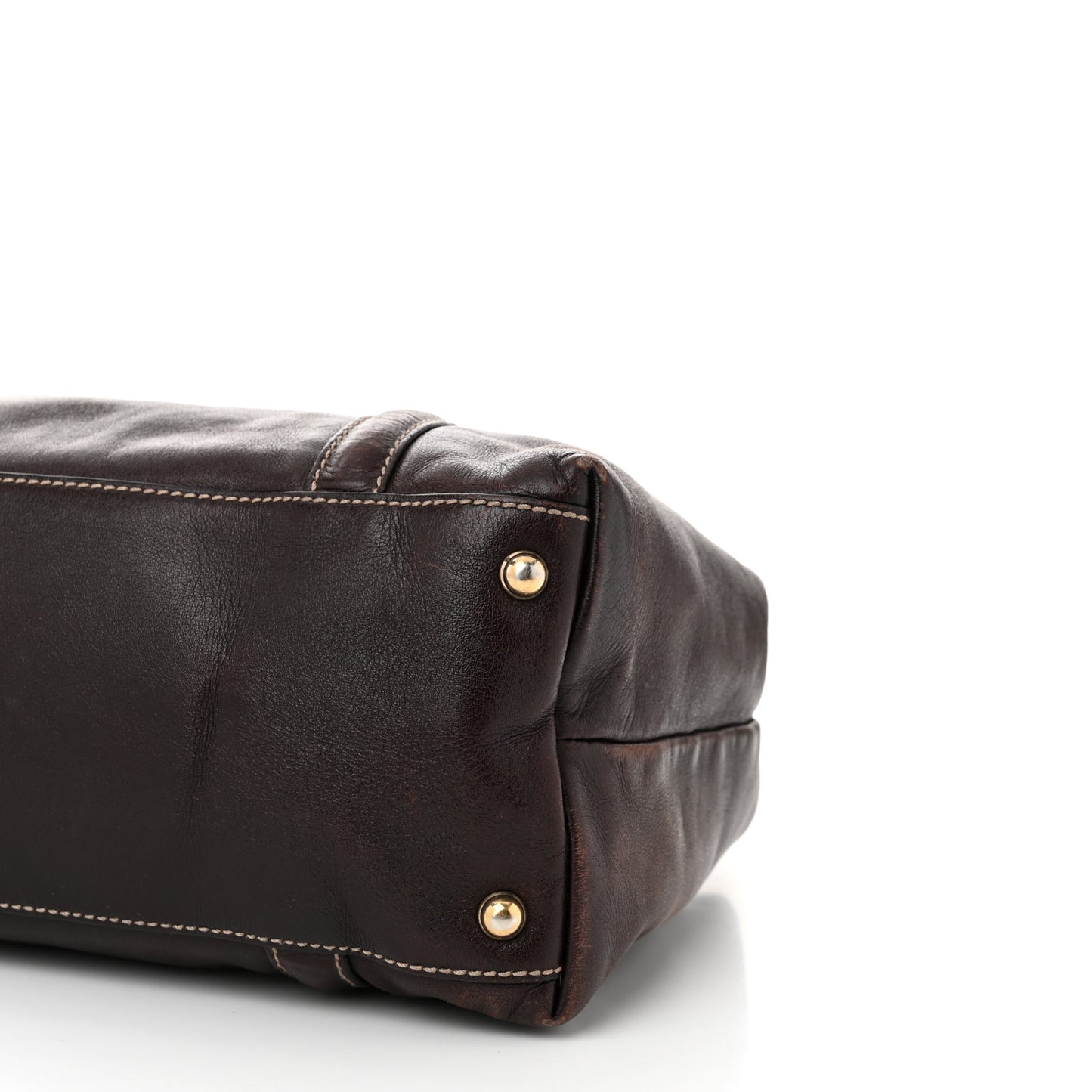 Calfskin Medium Britt Tote Dark Brown