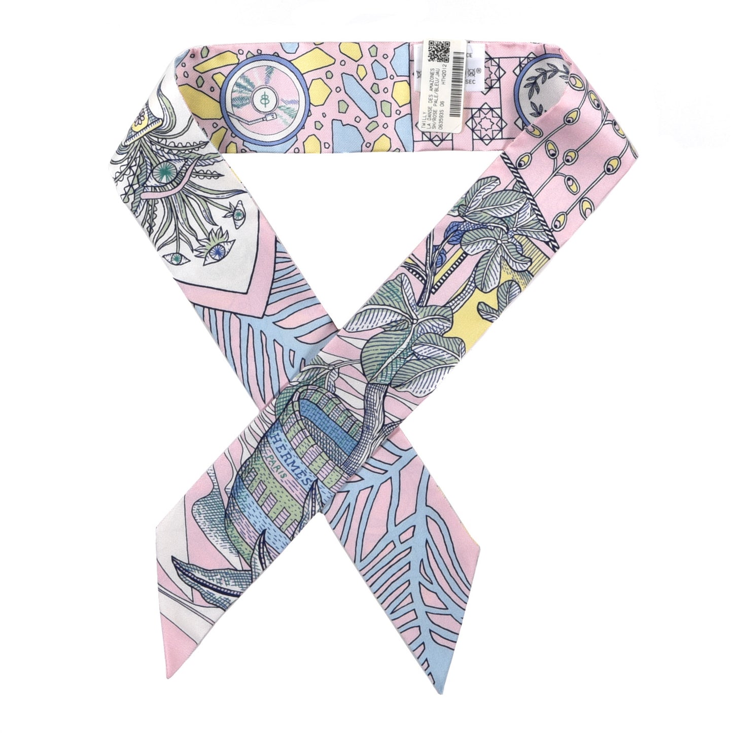 Silk La Danse Des Amazones Twilly Rose Pale Bleu Jaune