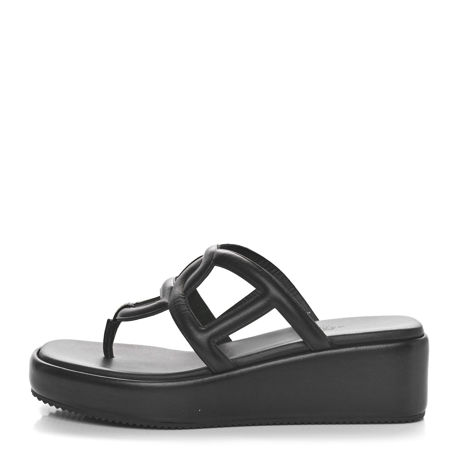 Hermes Nappa Gipsy Sandals 37 Black 1 of 8