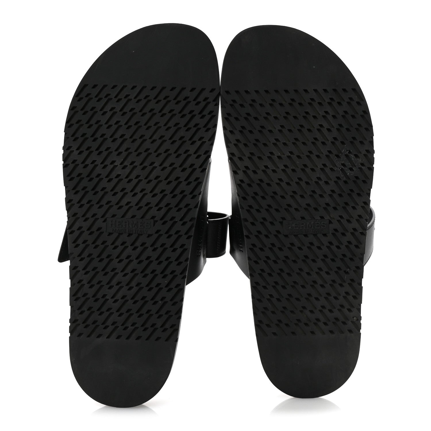 Hermes Calfskin Mens Chypre Sandals 44.5 Black 6 of 10