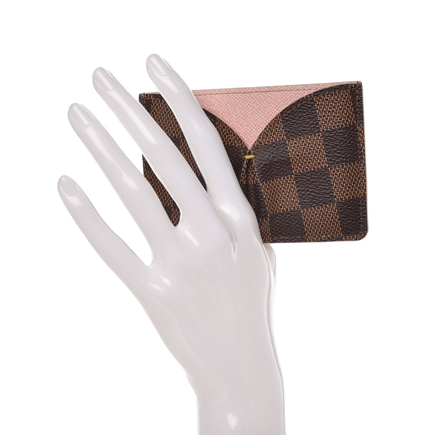 Damier Ebene Caissa Card Holder Rose Ballerine