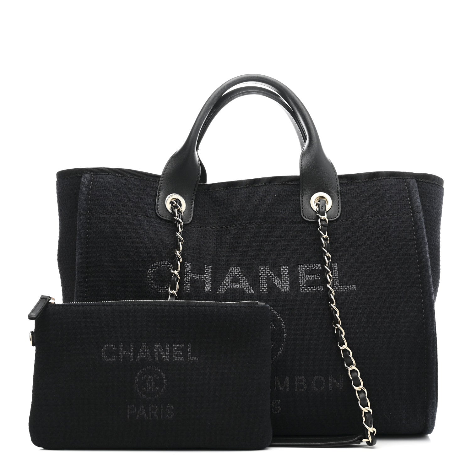 Chanel Mixed Fibers Small Deauville Tote Black 3 of 14