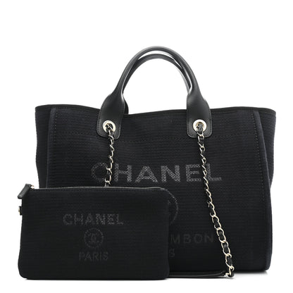 Chanel Mixed Fibers Small Deauville Tote Black 3 of 14