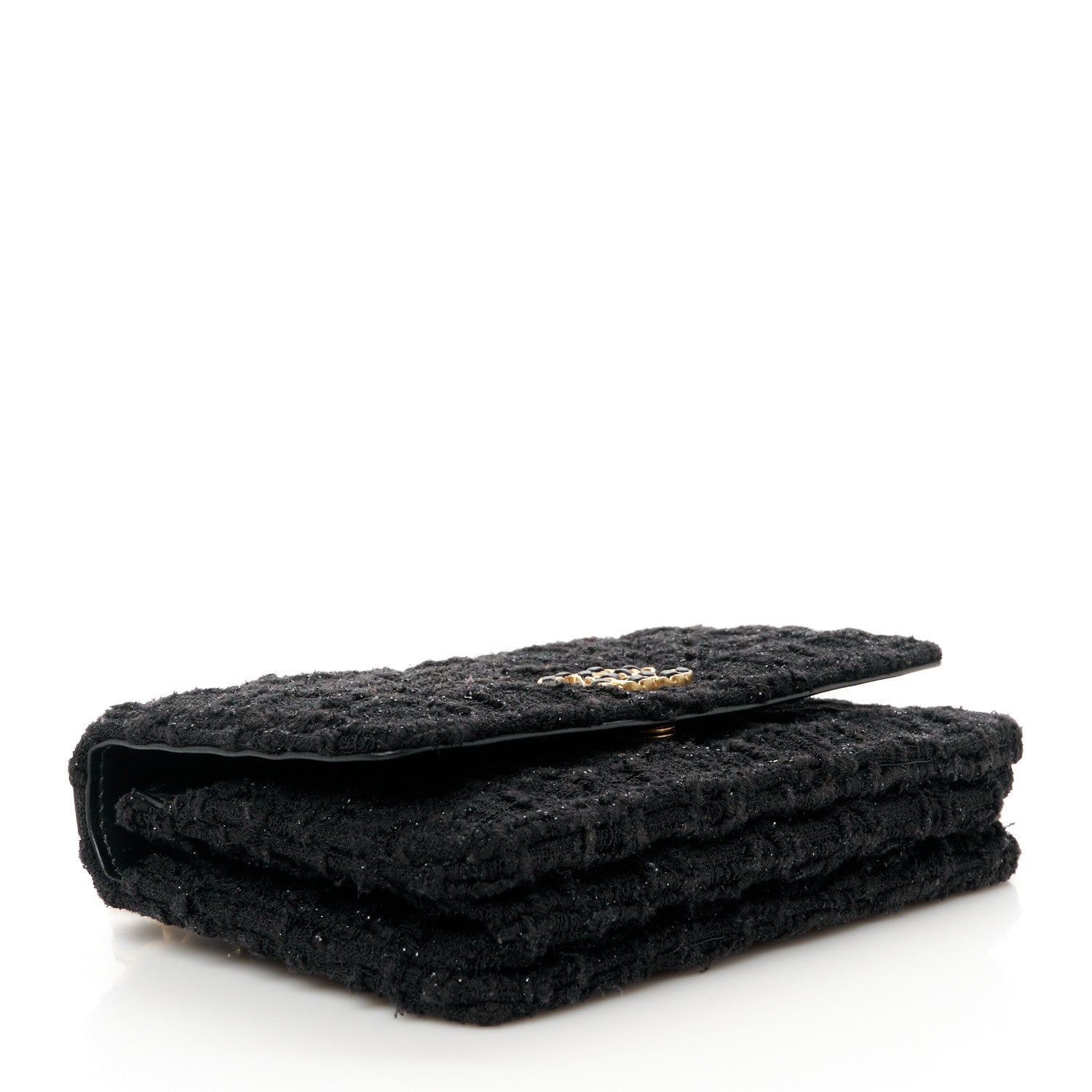 Chanel Tweed Quilted Chanel 19 Wallet On Chain WOC Black 4 of 11