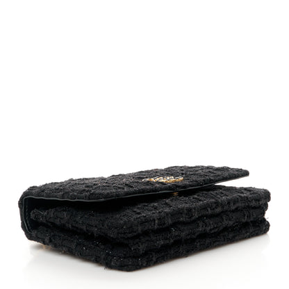 Chanel Tweed Quilted Chanel 19 Wallet On Chain WOC Black 4 of 11