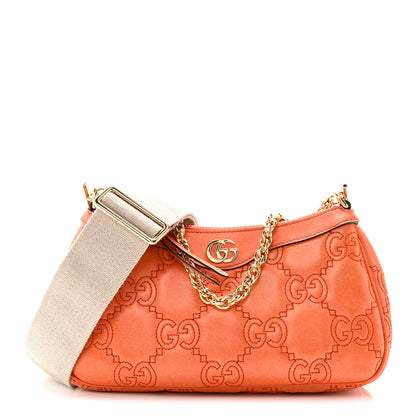 Gucci Calfskin GG Matelasse Chain Handbag Deep Orange Natural 1 of 10