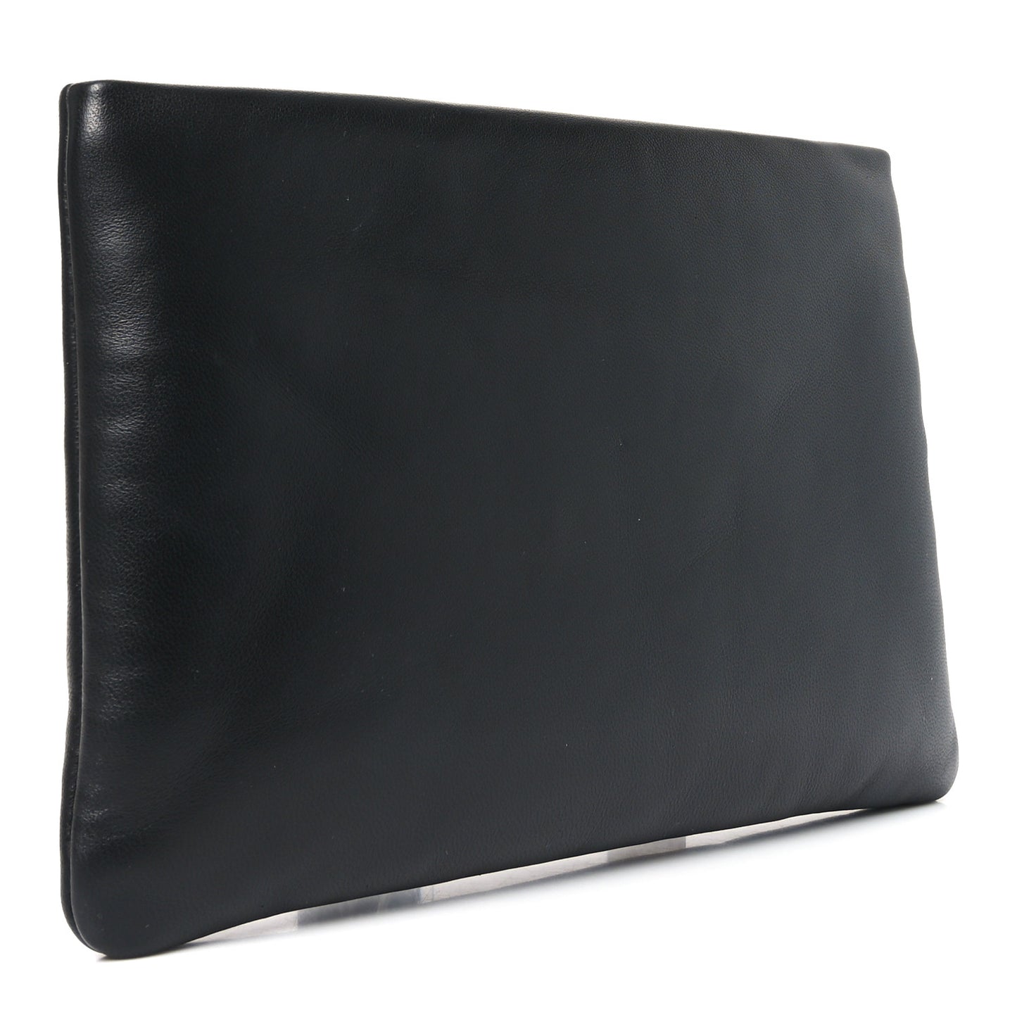 Lambskin Small Puffy Pouch Black