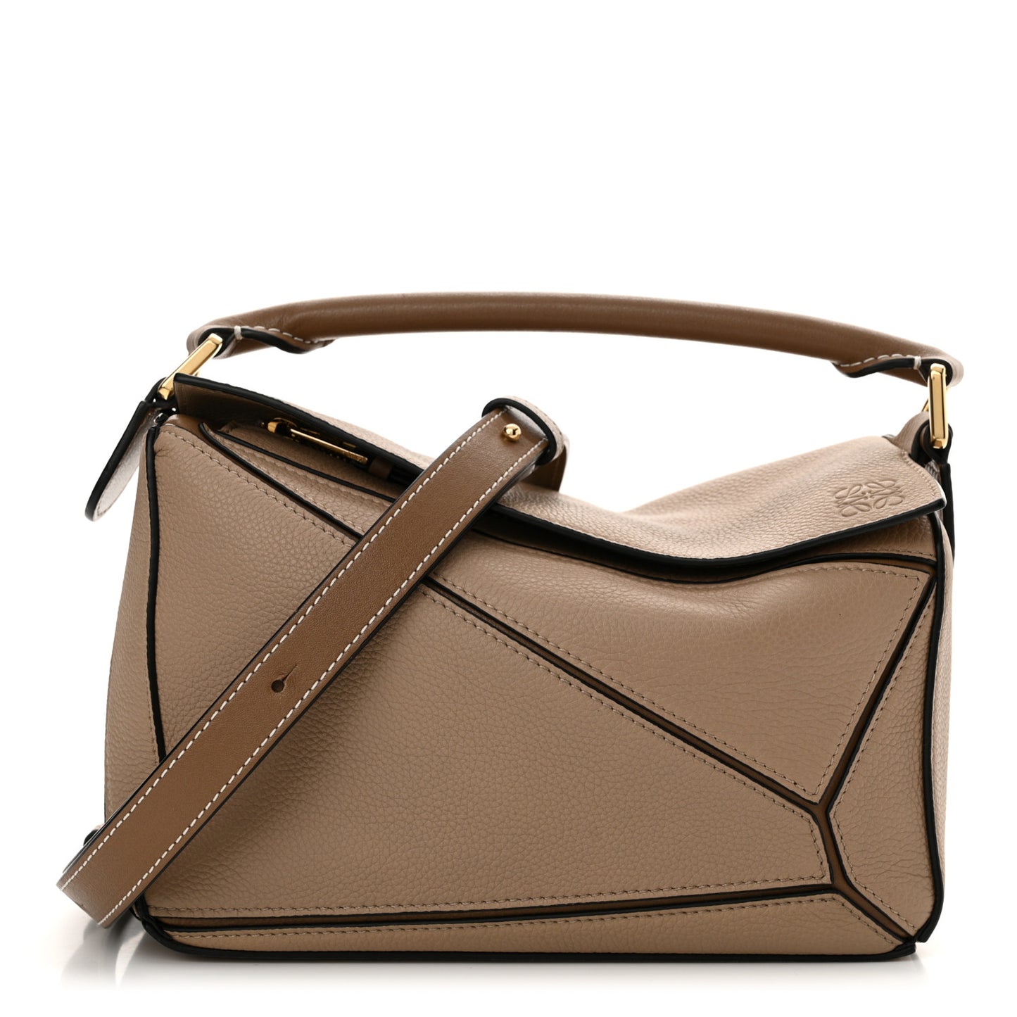 Grained Calfskin Small Puzzle Bag Sand Mink