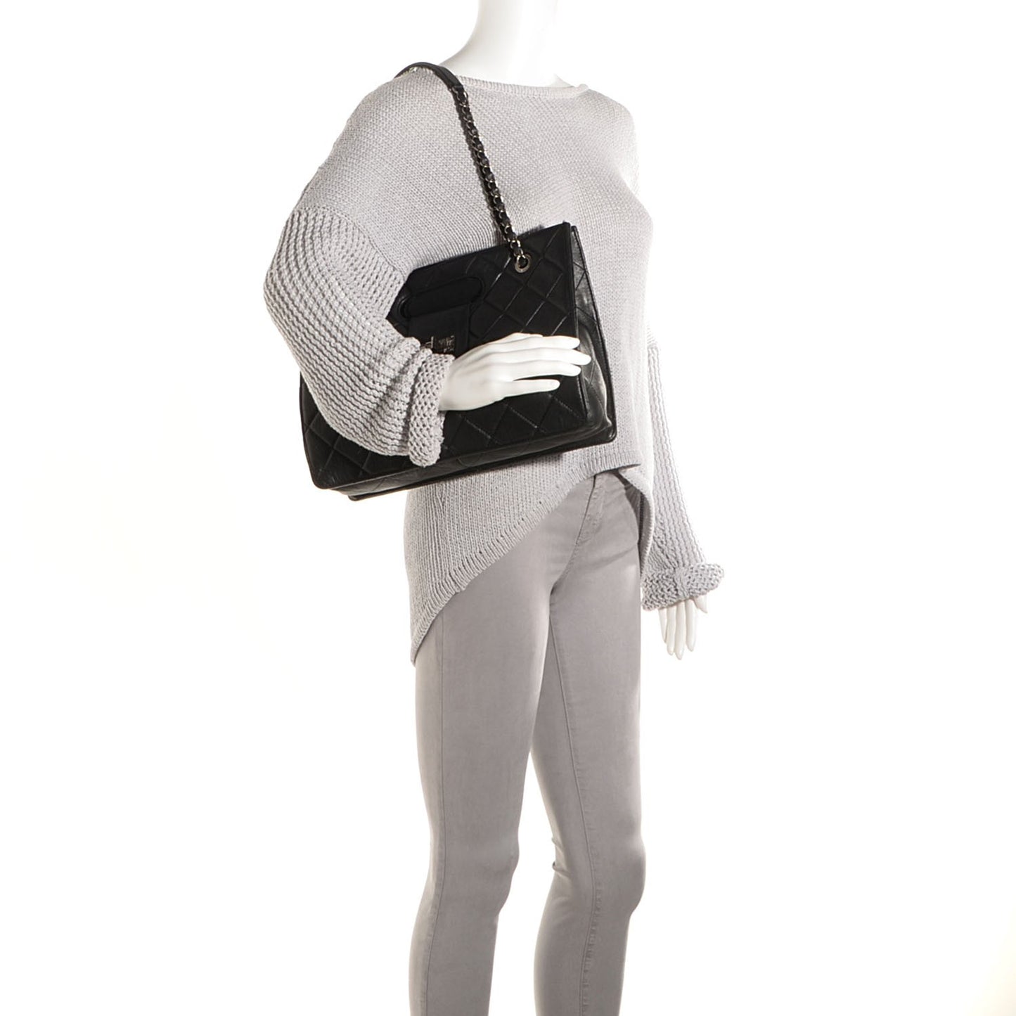 Washed Lambskin Take Away Tote Black