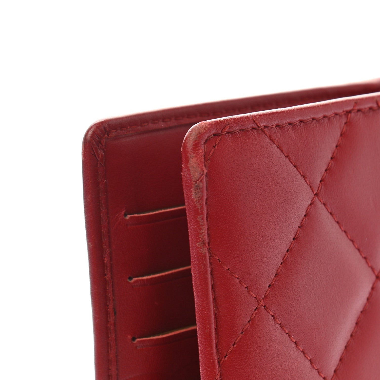 Chanel Calfskin Quilted Cambon Yen Wallet Red 12 of 14