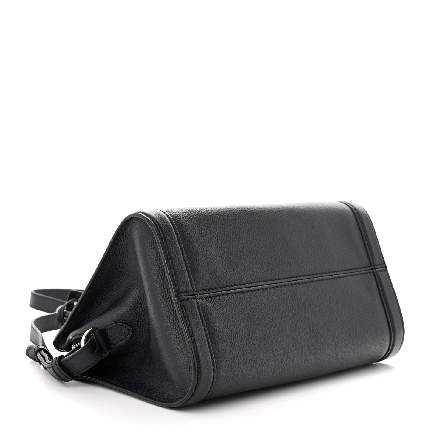 Pebbled Calfskin Small Skull Padlock Zip Around Tote Navy