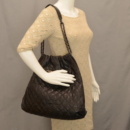 Chanel Caviar Quilted Large Elastic Tote Black 2 of 9