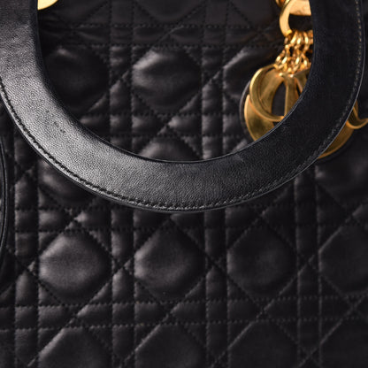 Christian Dior Lambskin Cannage Large Lady Dior Black 11 of 17