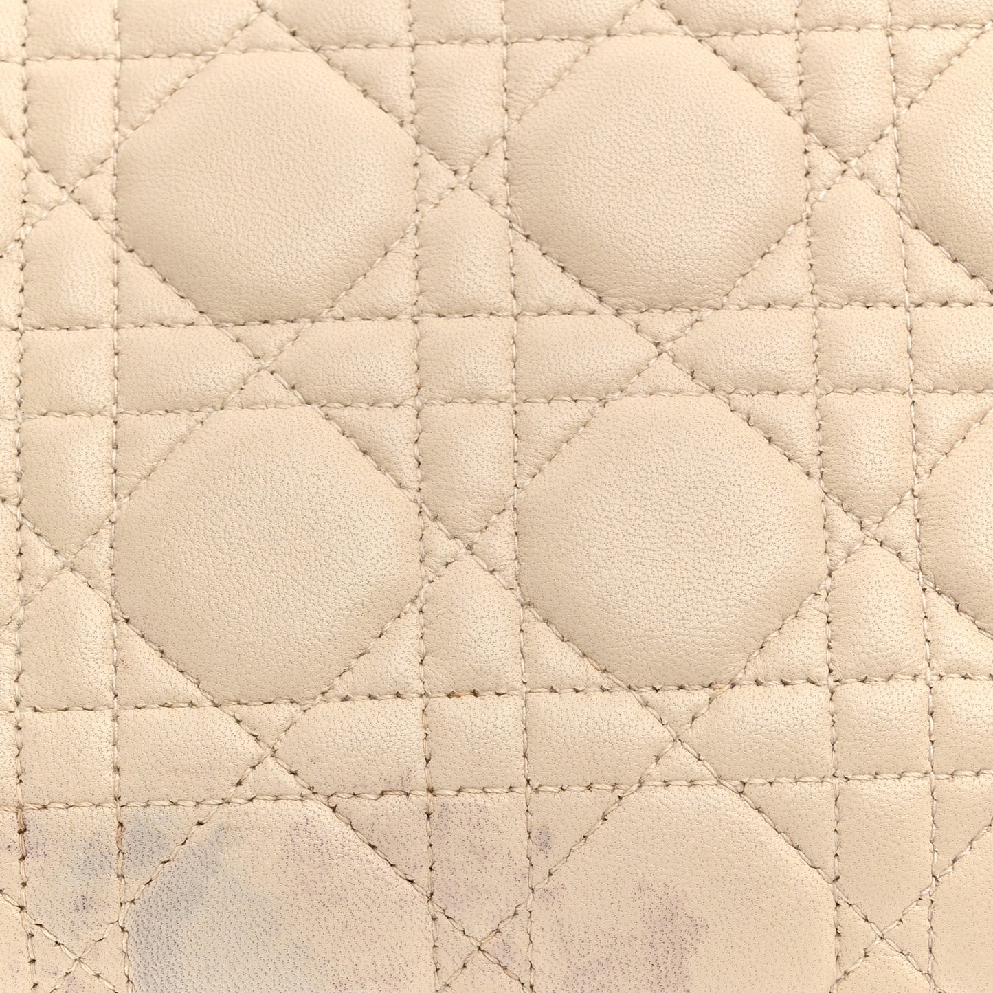 Lambskin Cannage Medium Lady Dior White