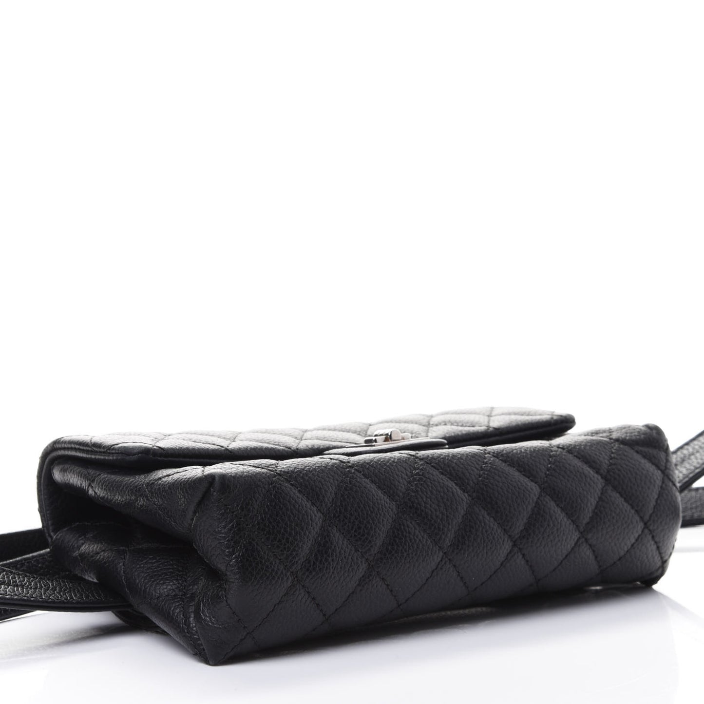 Grained Calfskin Quilted 2.55 Reissue Flap Belt Bag Clutch Black
