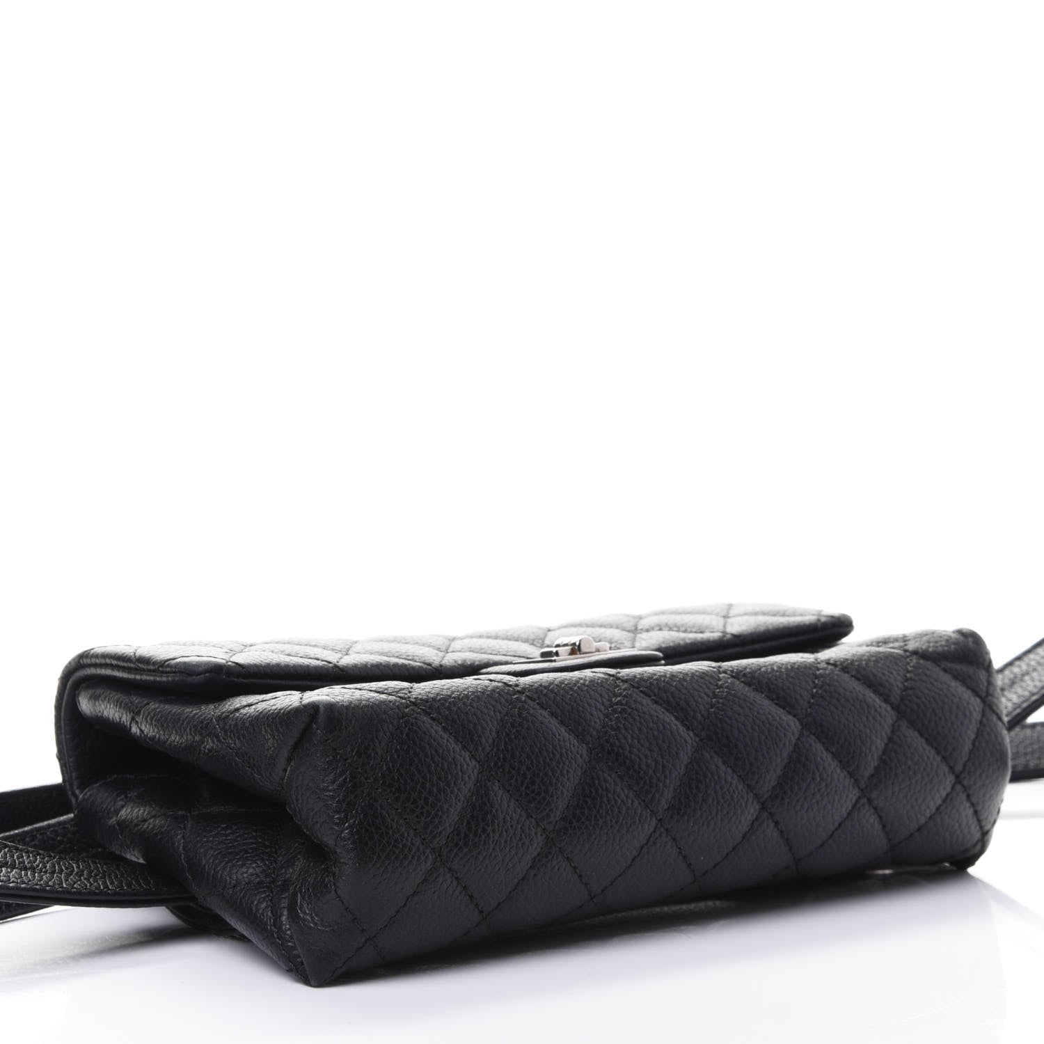 Chanel Grained Calfskin Quilted 2.55 Reissue Flap Belt Bag Clutch Black 3 of 4