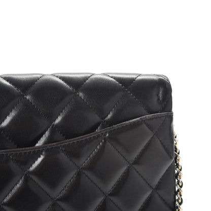 Chanel Lambskin Quilted Clutch With Chain Flap Black 8 of 8