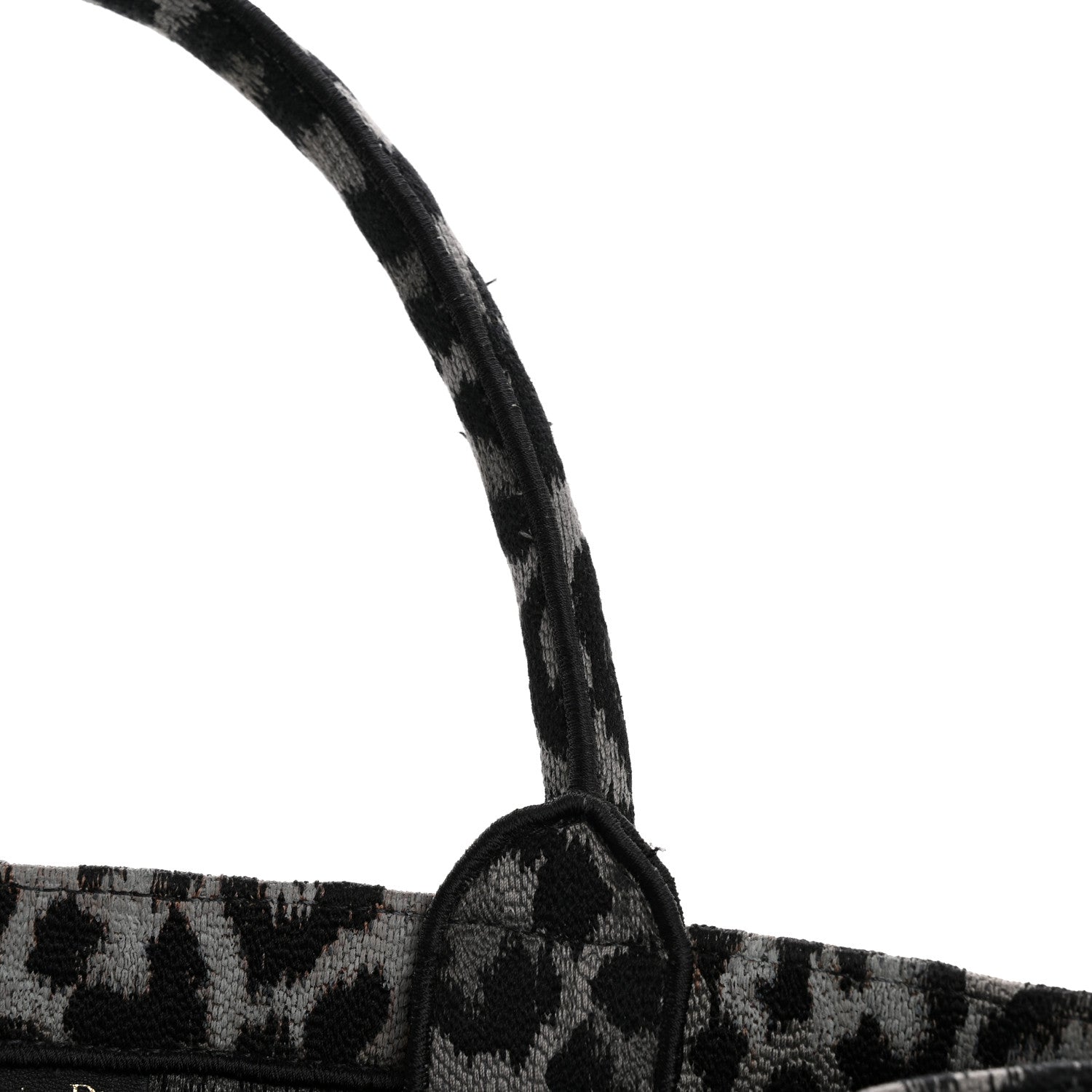 Christian Dior Canvas Mizza Embroidered Large Leopard Book Tote Grey 11 of 13