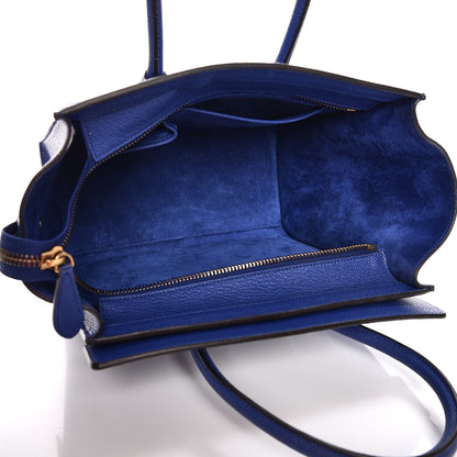 Celine Drummed Calfskin Micro Luggage Indigo 5 of 12