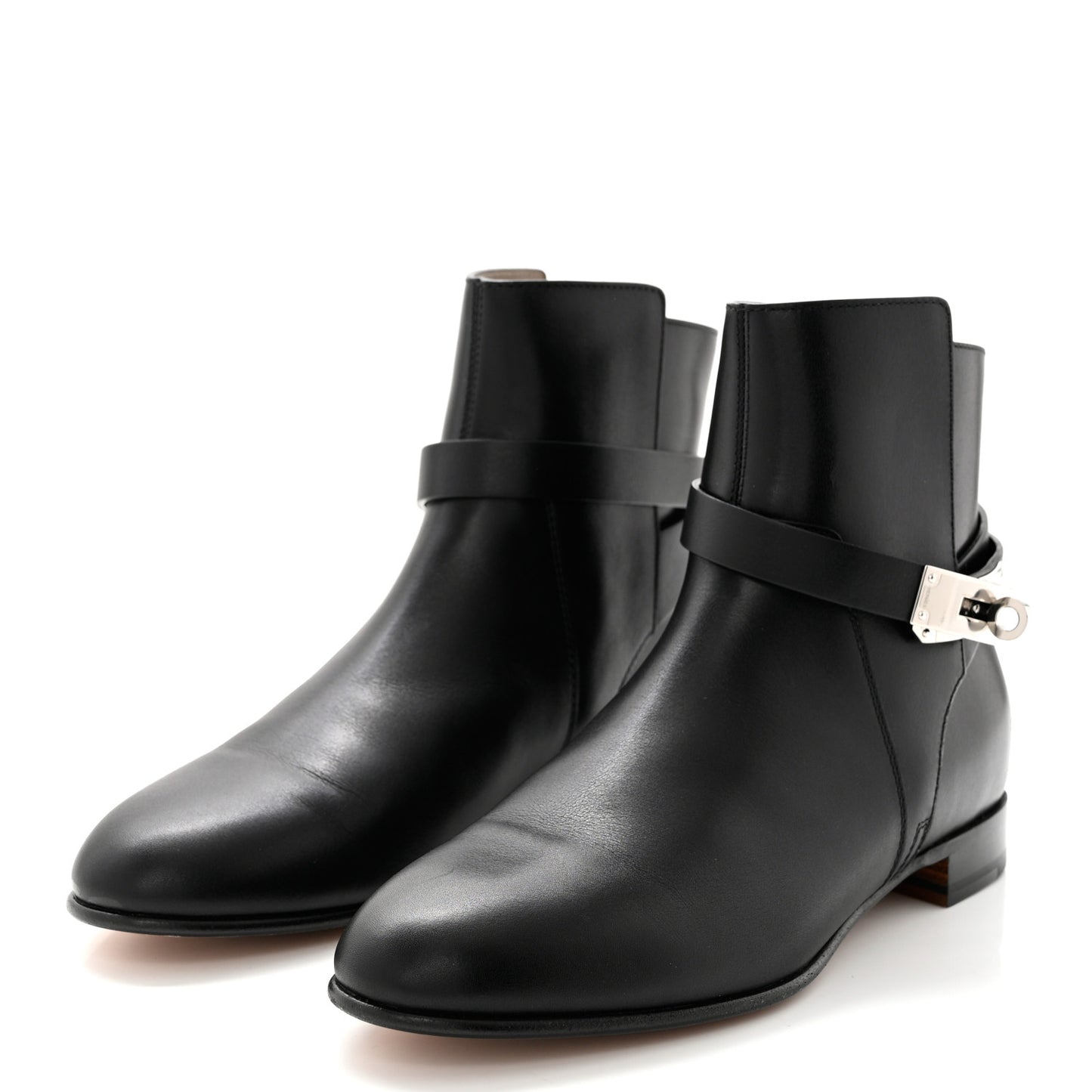 Calfskin Follow Ankle Boots 37 Black