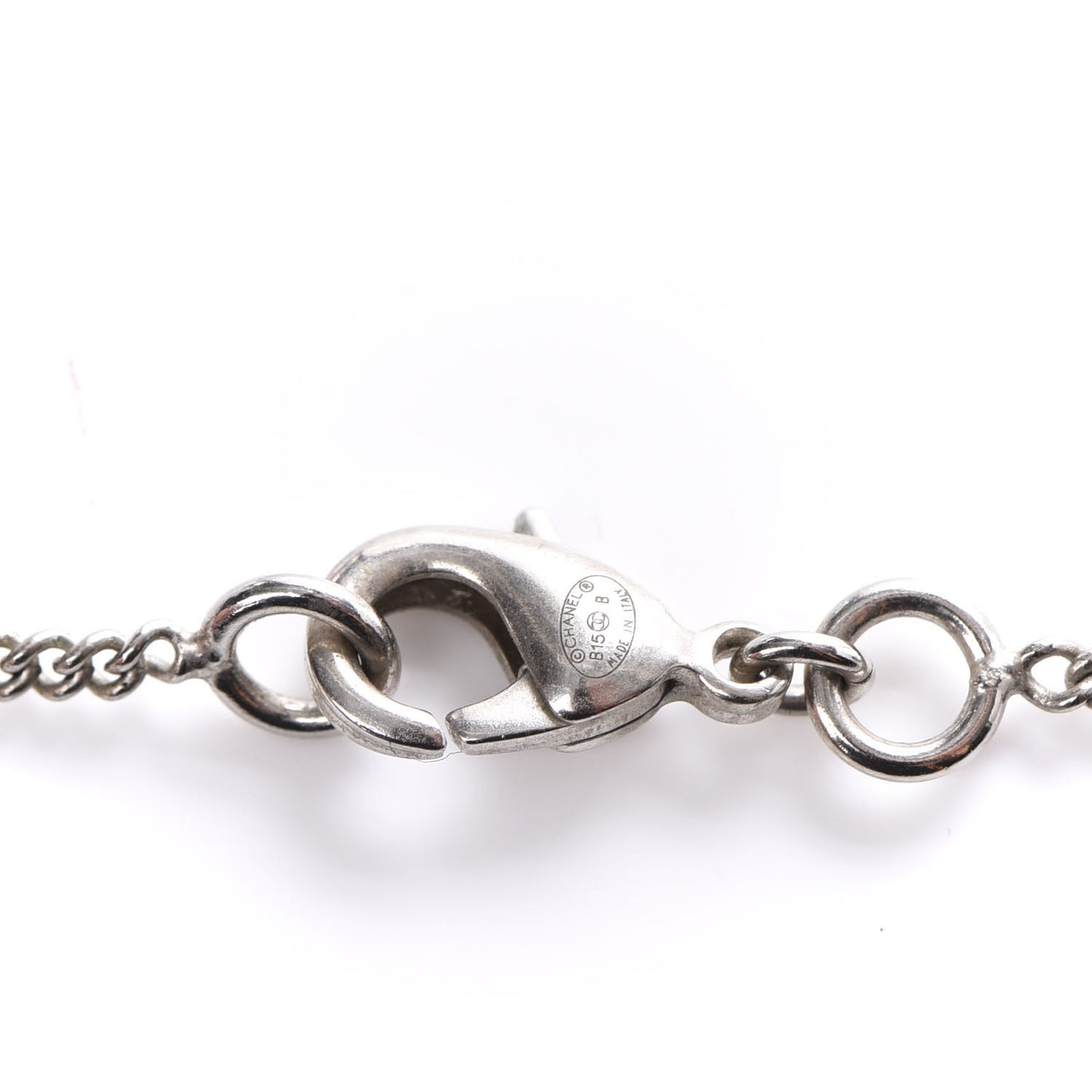 Crystal CC Pendant Necklace Silver