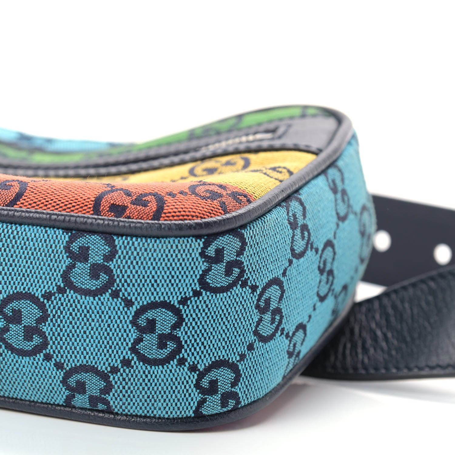 Gucci Monogram Multicolor Retro Interlocking G Belt Bag Blue Rainbow Light Blue 9 of 9