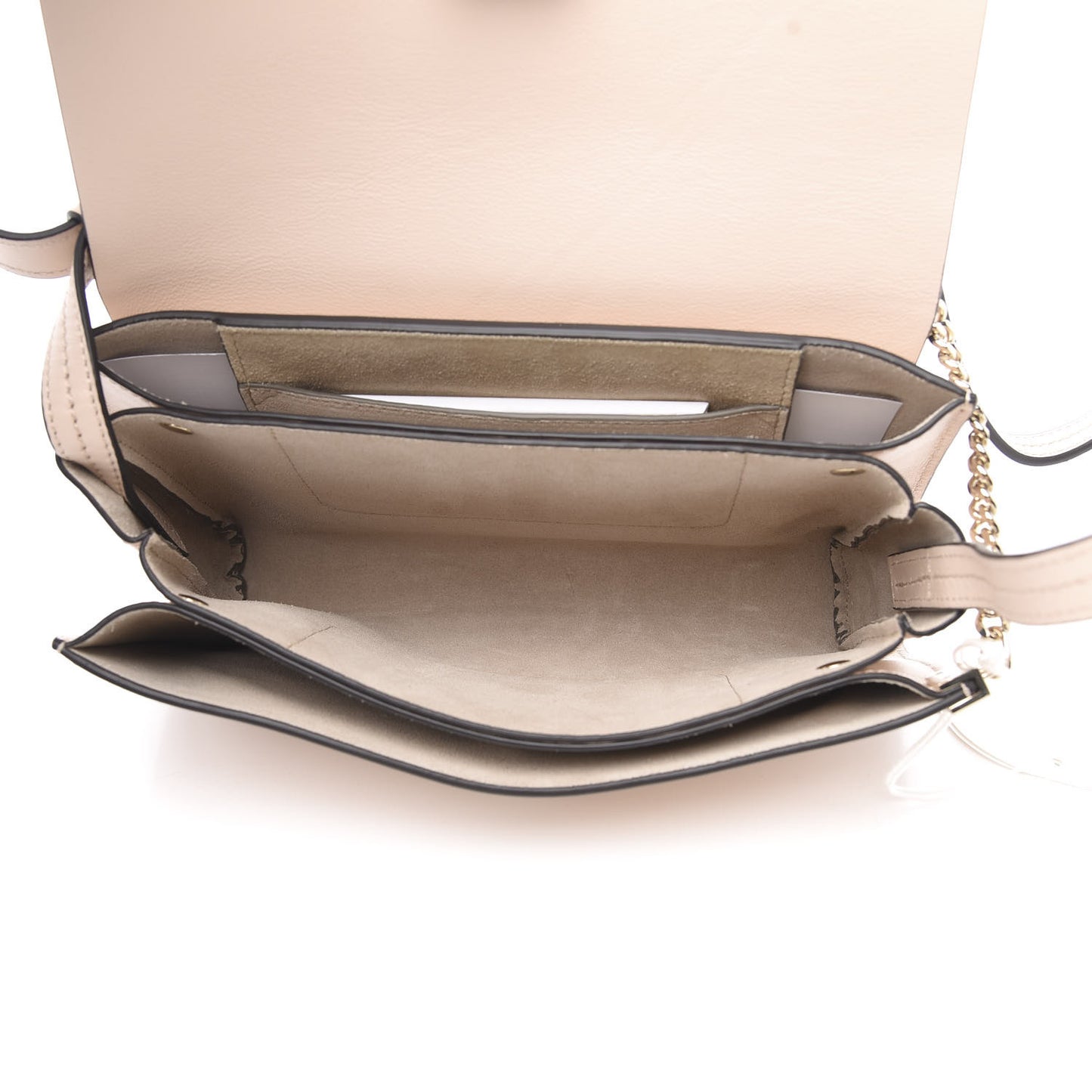 Suede Calfskin Small Faye Shoulder Bag Cement Pink