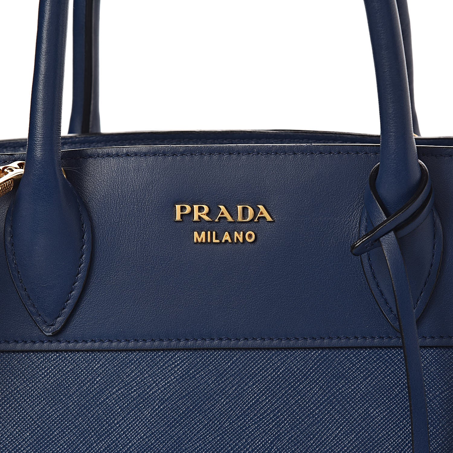 Prada Saffiano City Calfskin Medium Esplanade Bleuette 11 of 12