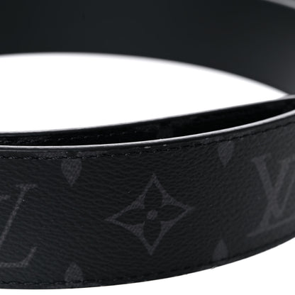 Louis Vuitton Monogram Eclipse Taigarama 40mm LV Initiales Reversible Belt 105 42 Black 5 of 8