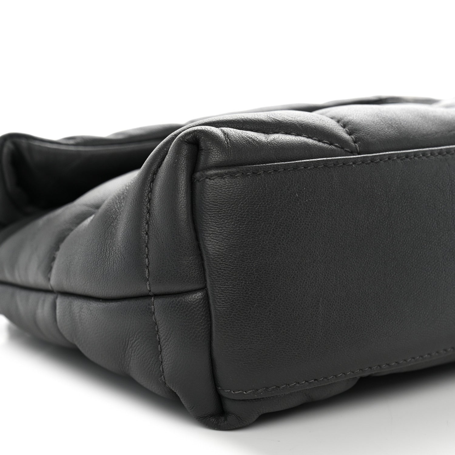 Saint Laurent Lambskin Quilted Toy Loulou Puffer Monogram Chain Satchel Storm 9 of 10