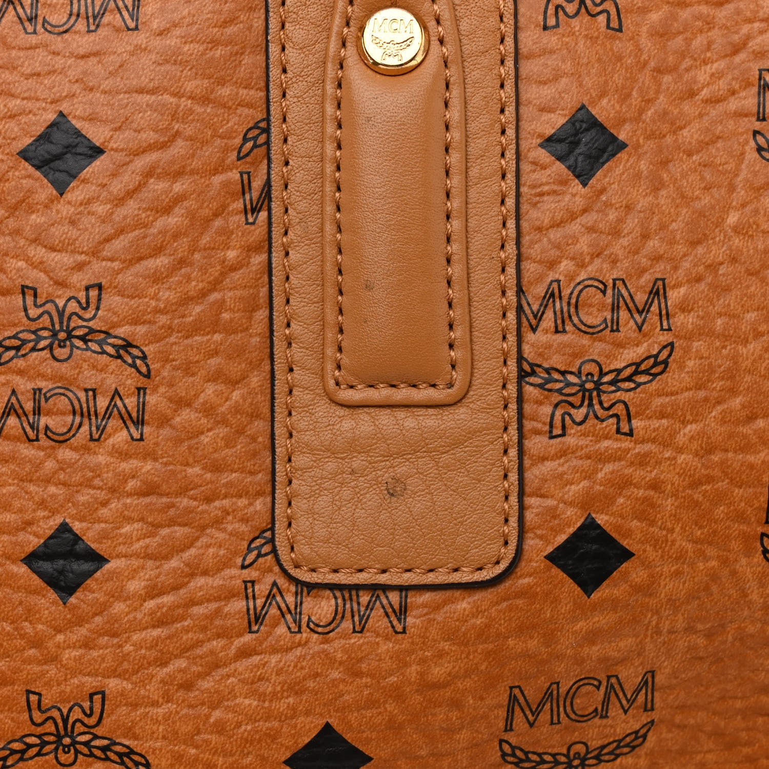 MCM Visetos Medium Liz Reversible Shopper Tote Cognac 16 of 16