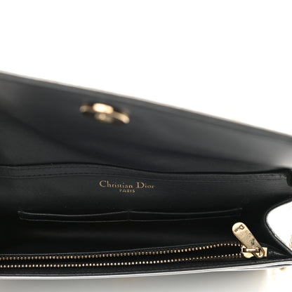Christian Dior Metallic Patent Micro-Cannage Diorama Wallet on Chain Pouch Silver 5 of 11