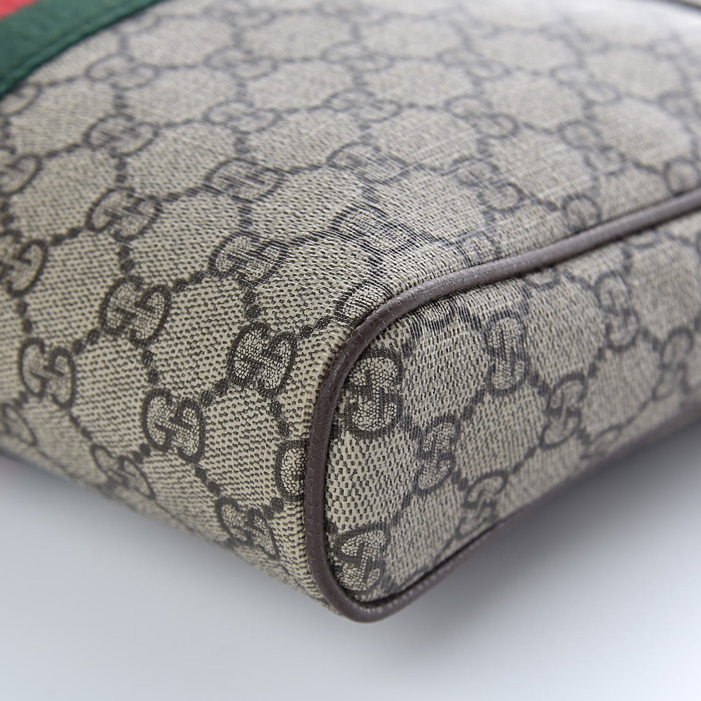 GG Supreme Monogram Web Medium Ophidia Messenger Bag Brown