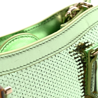 Gucci Metallic Calfskin Sequin Mini Diana Tote Bag Green 12 of 12