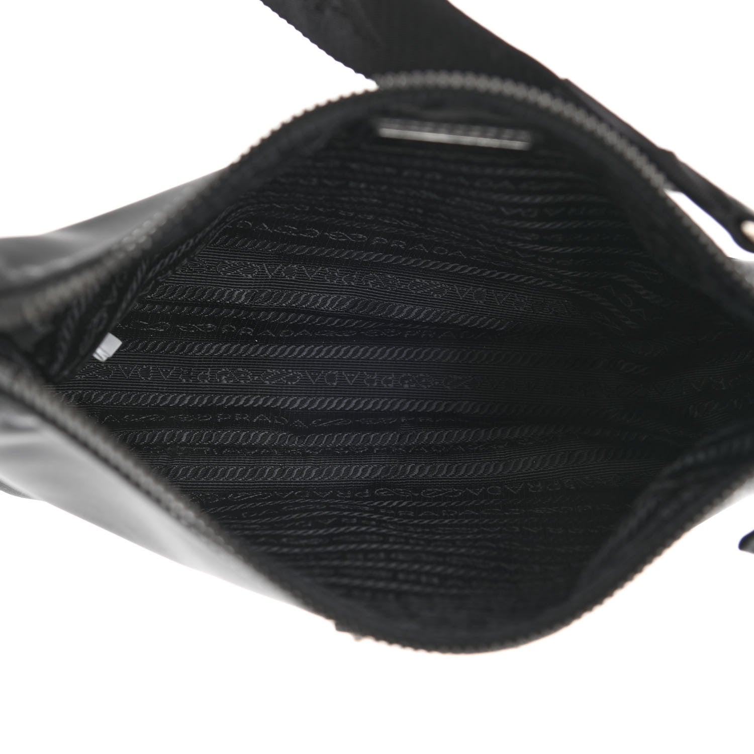 Prada Tessuto Nylon Saffiano Pocket Zippered Shoulder Bag Black 4 of 12